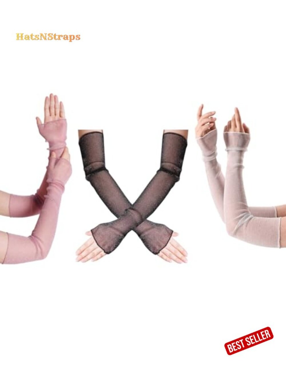 Ultra-Thin Lace Fingerless Gloves UV Protection Arm Sleeves One Size